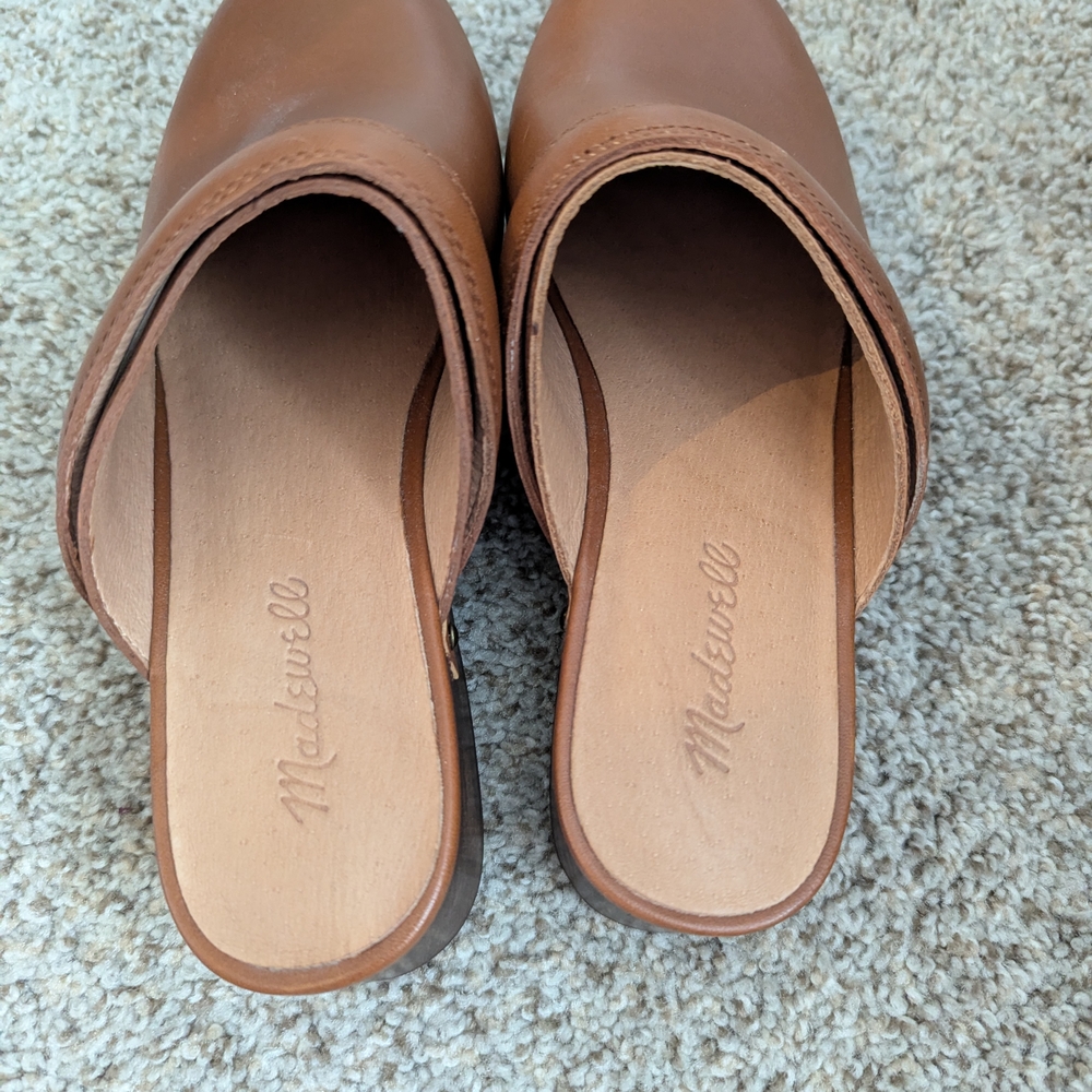 Madewell Tan Leather Mules with Studded Detail - Picture 3 of 5
